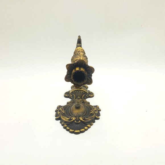 Vintage Brass Candle Holder Sconce & Candle - Picture 8 of 11